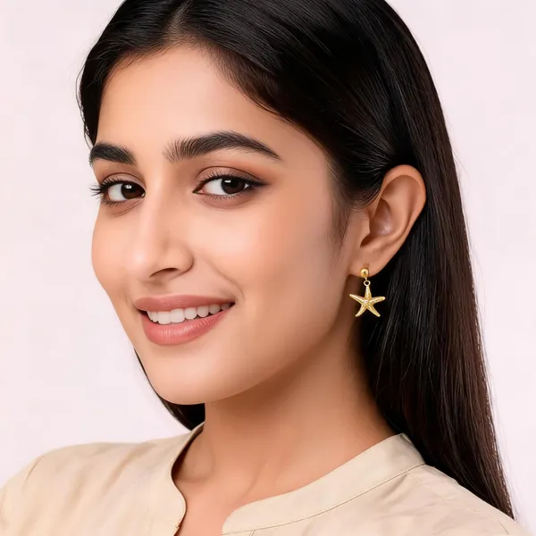 Gold_Plated_Stainless_Steel_Star_Drop_Earrings_For_Women