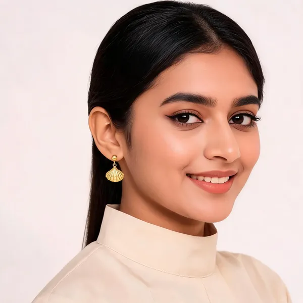 Gold_Plated_Stainless_Steel_Shell_Drop_Earrings_For_Women