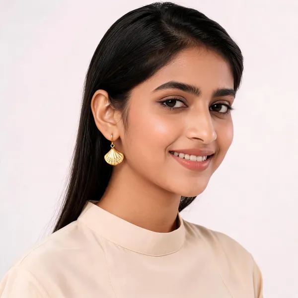 Gold_Plated_Stainless_Steel_Shell_Drop_Earrings_For_Women