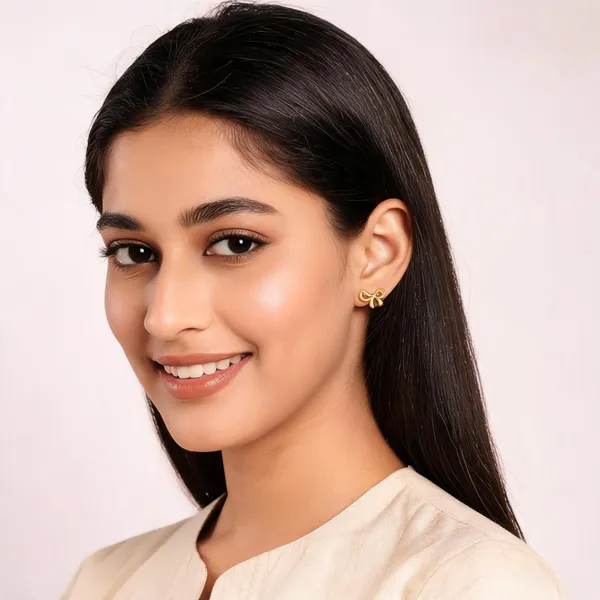 Gold_Plated_Bow_Earrings_For_Women