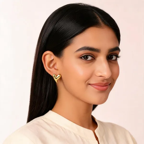 Gold_Plated_Steel_Classic_Heart_Stud_Earrings_For_Women