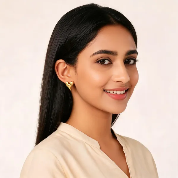 Gold_Plated_Steel_Classic_Heart_Stud_Earrings_For_Women