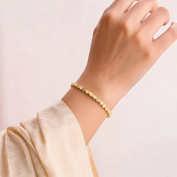 Gold_Plated_Steel_Ad_Hexagonal_Bangle_Style_Bracelet_For_Women