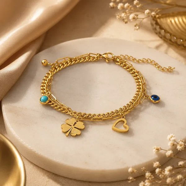 Gold_Plated_Steel_Clover_Evil_Eye_Wraparound_Bracelet_For_Women