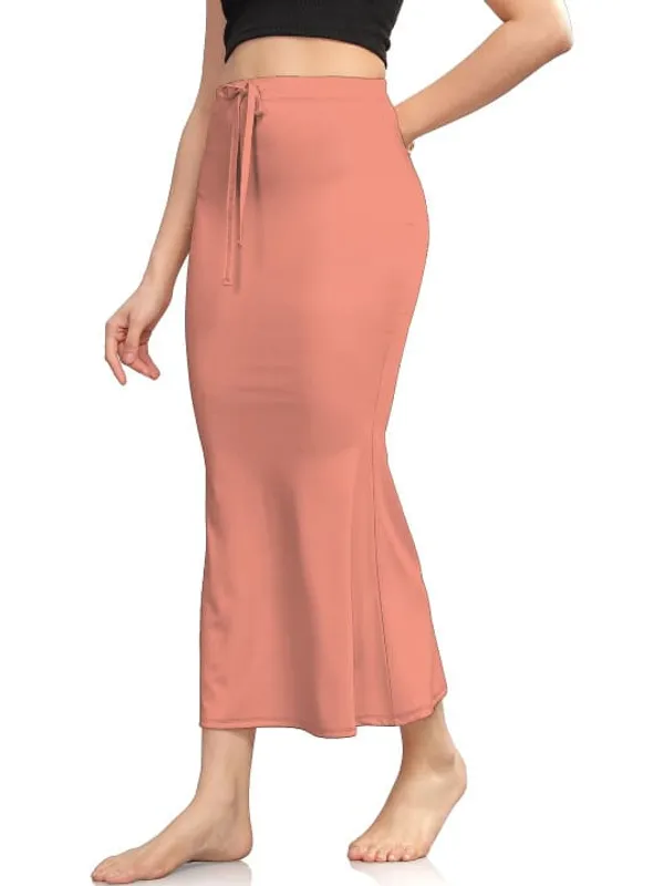 Coral_Lycra_Mermaid_Midi_Skirt_For_Women