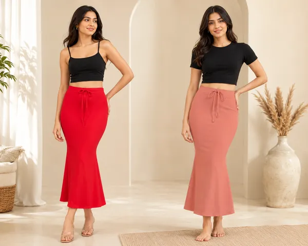 Red_And_Coral_Lycra_Mermaid_Skirt_For_Women_Pack_Of_2