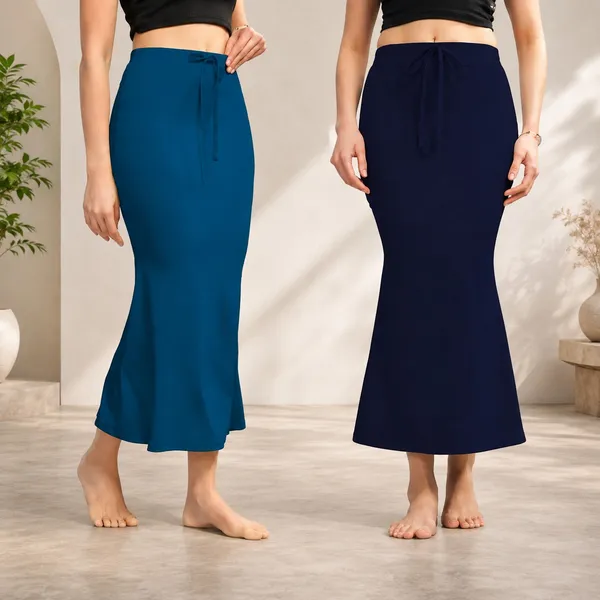 Navy_And_Blue_Lycra_Mermaid_Skirt_For_Women_Pack_Of_2