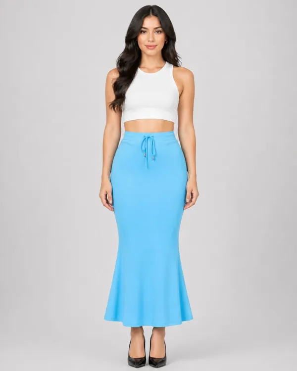 Blue_Lycra_Drawstring_Mermaid_Skirt_For_Women
