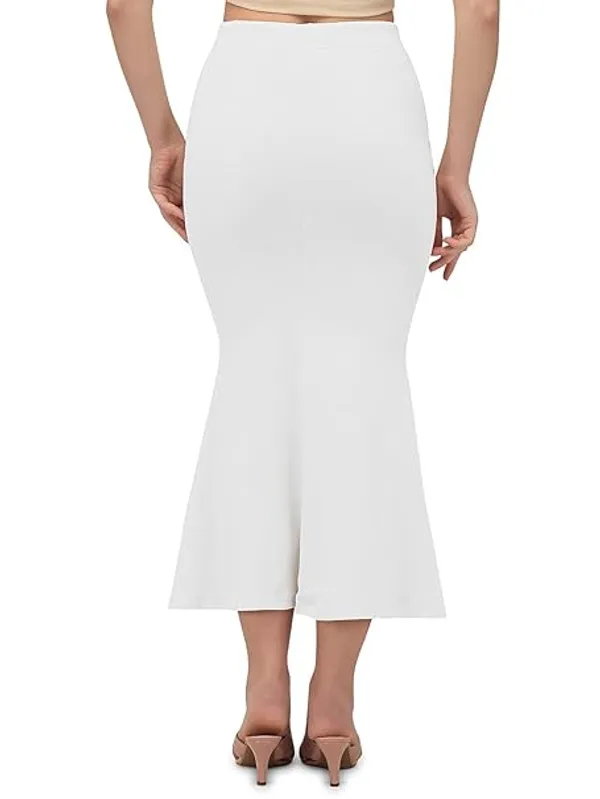 White_Lycra_Mermaid_Midi_Skirt_For_Women