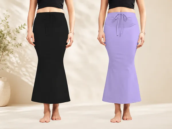 Black_And_Lavender_Lycra_Mermaid_Midi_Skirt_For_Women_Pack_Of_2