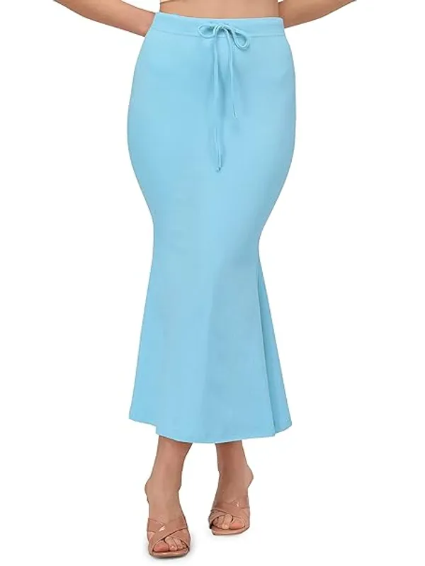 Blue_Lycra_Drawstring_Mermaid_Skirt_For_Women