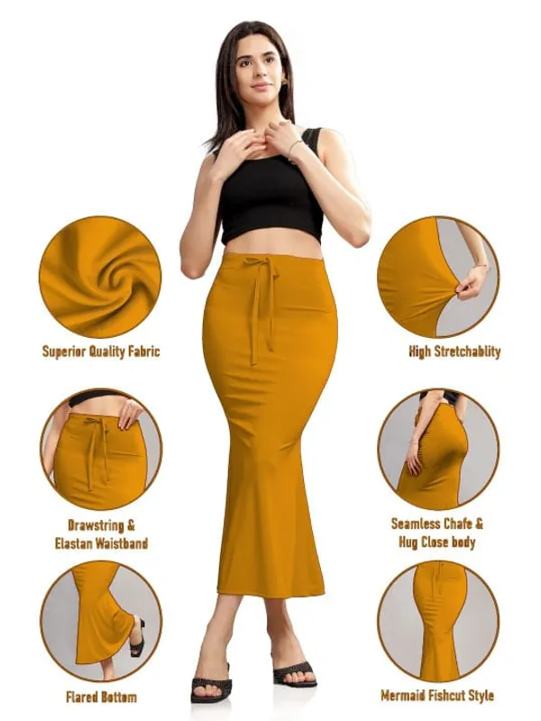 Mustard_Lycra_Mermaid_Midi_Skirt_For_Women