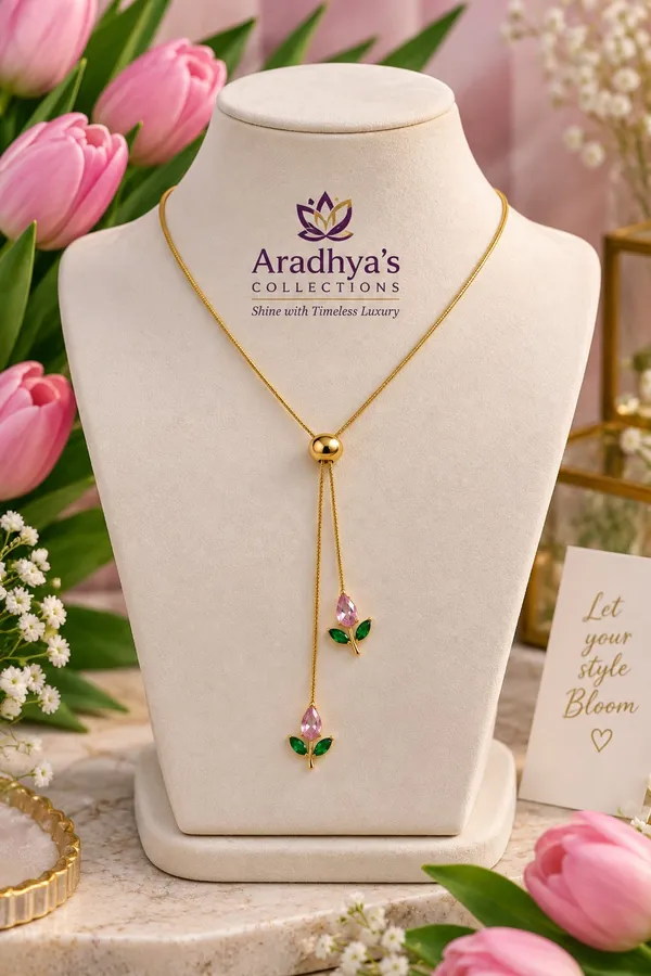 Tulip_Adjustable_Minimal_Necklace_Pink