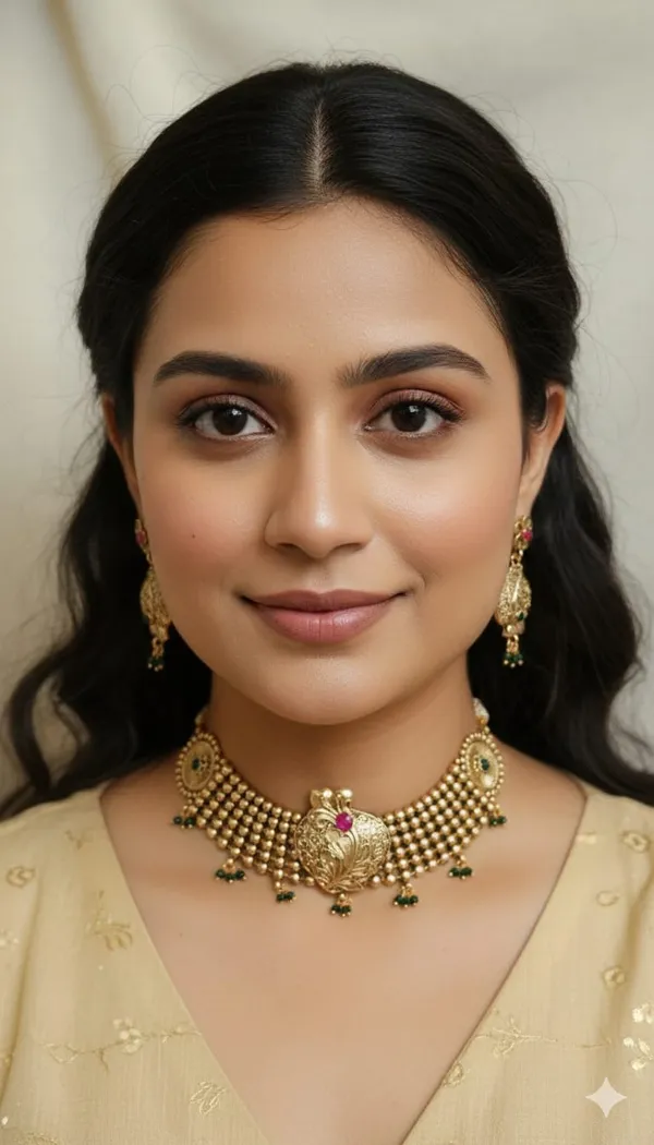 Royal_Temple_Inspired_Gold_Tone_Choker_Necklace_Set_Green