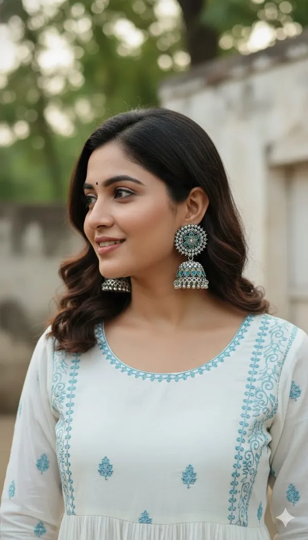 Peacock_Stone_Oxidised_Jhumka_Earrings
