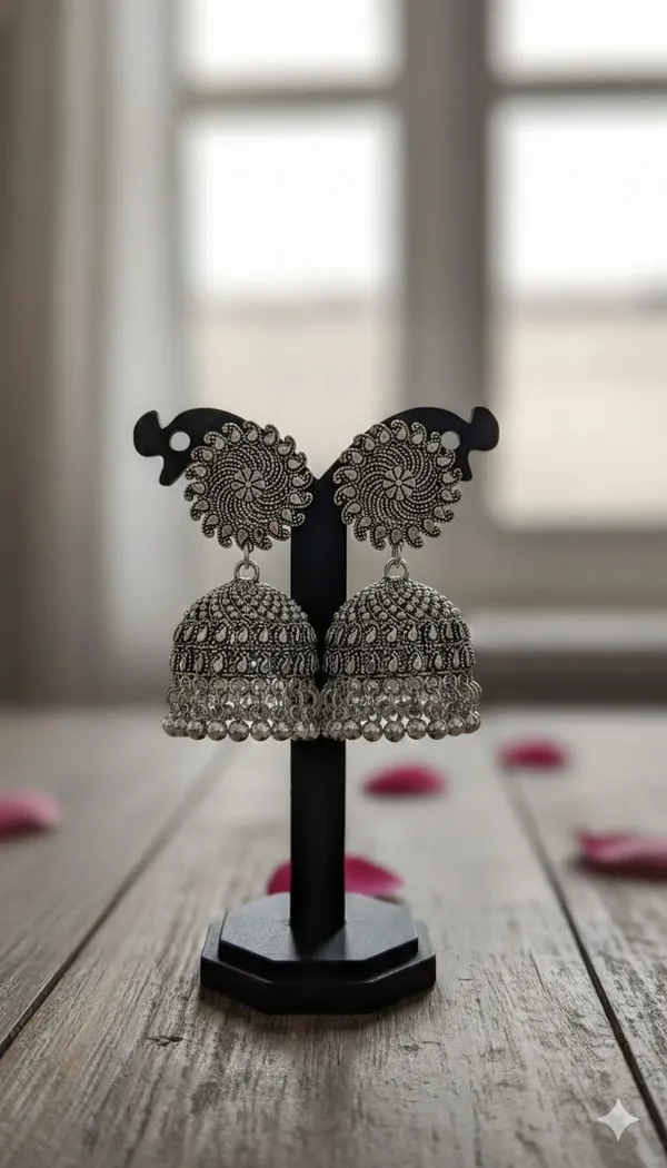 Classic_Oxidised_Dome_Jhumka_Earrings