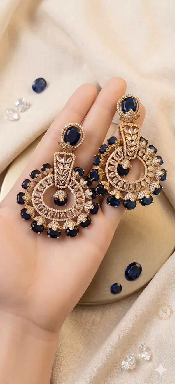 Royal_Blue_Mehendi_Polish_Chandbali_Earrings