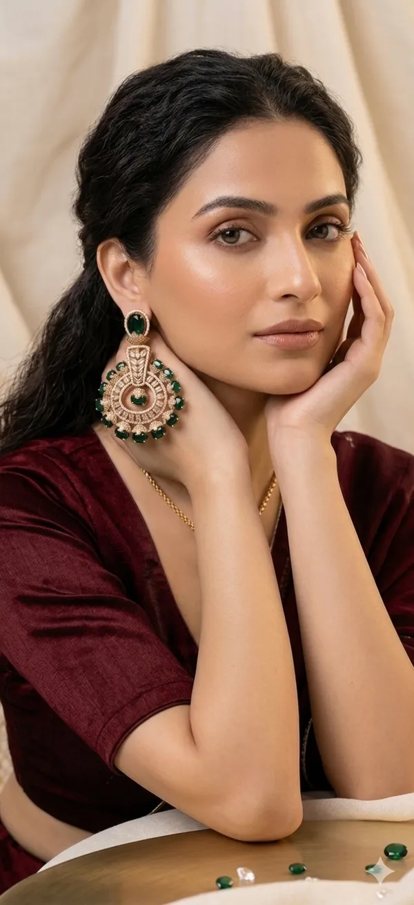 Mehendi_Polish_Green_Stone_Chandbali_Earrings