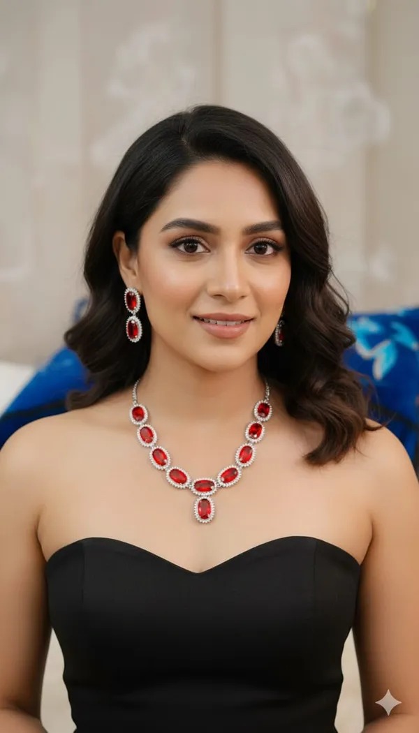 Ruby_Red_Oval_American_Diamond_Necklace_Set