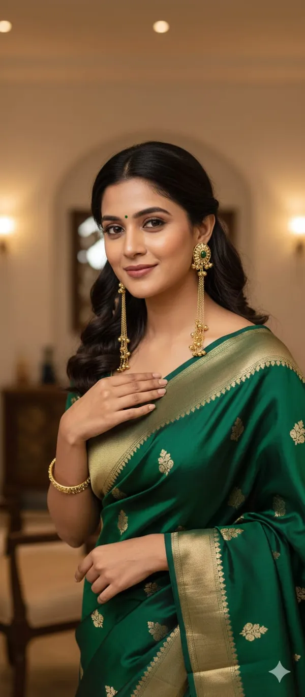 Emerald_Kundan_Long_Chain_Drop_Earrings