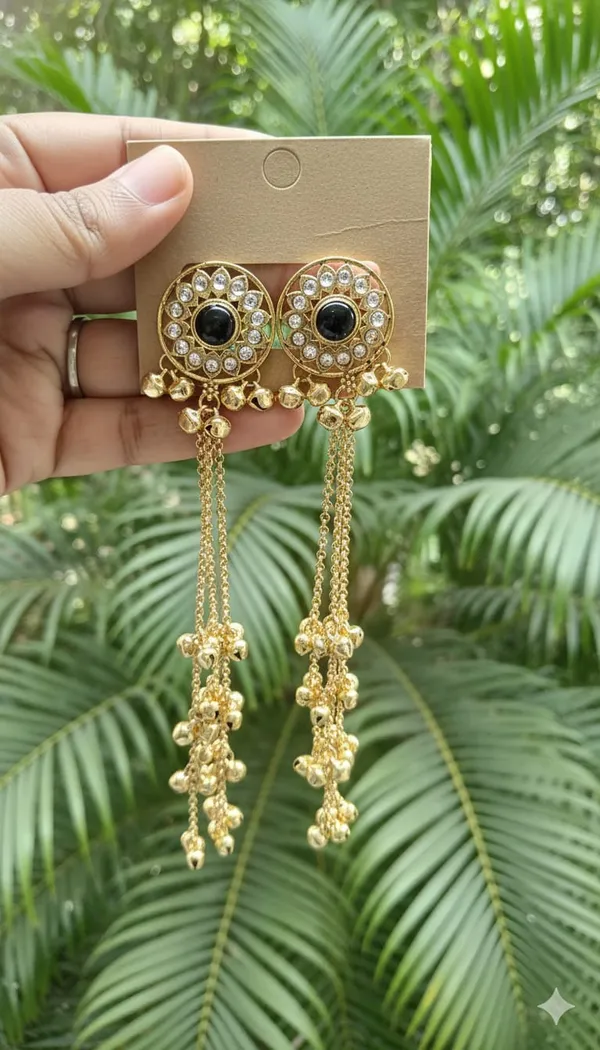 Onyx_Kundan_Chain_Drop_Earrings