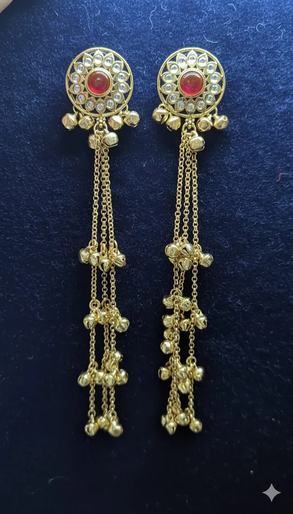 Ruby_Kundan_Chain_Drop_Earrings