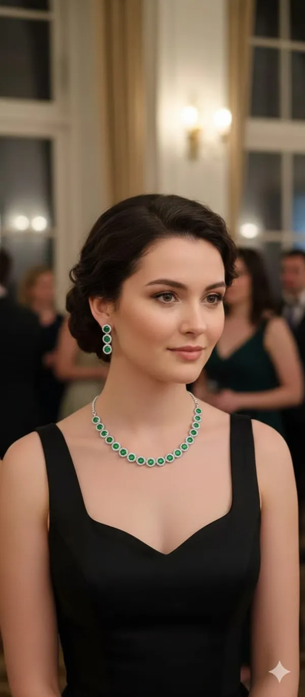 Midnight_Sapphire_Halo_Necklace_Set_Green