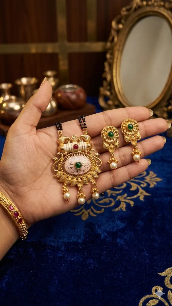 Royal_Temple_Design_Mangalsutra_Set_With_Matching_Earrings