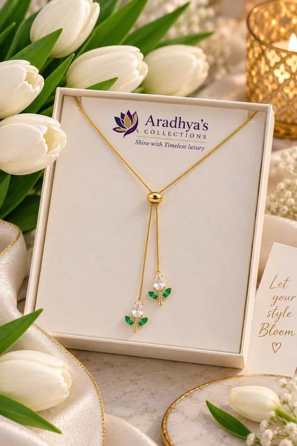 Double_Tulip_Minimal_Necklace_White