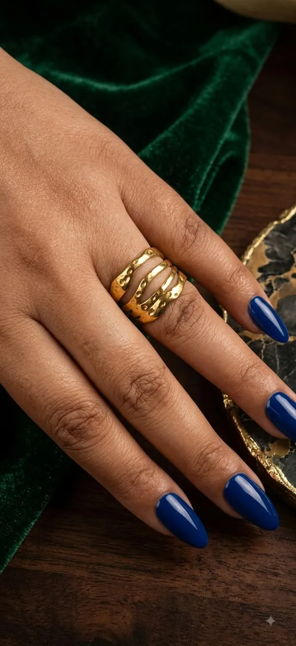 Golden_Textured_Multi-Band_Statement_Ring