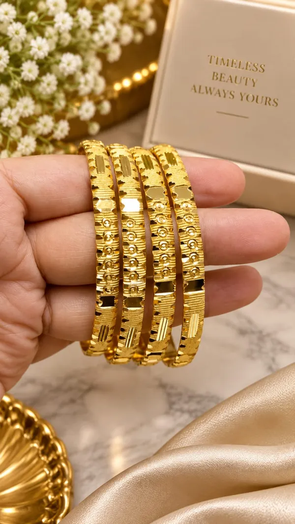 Gold_Tone_Textured_Bangle_Set_for_Women