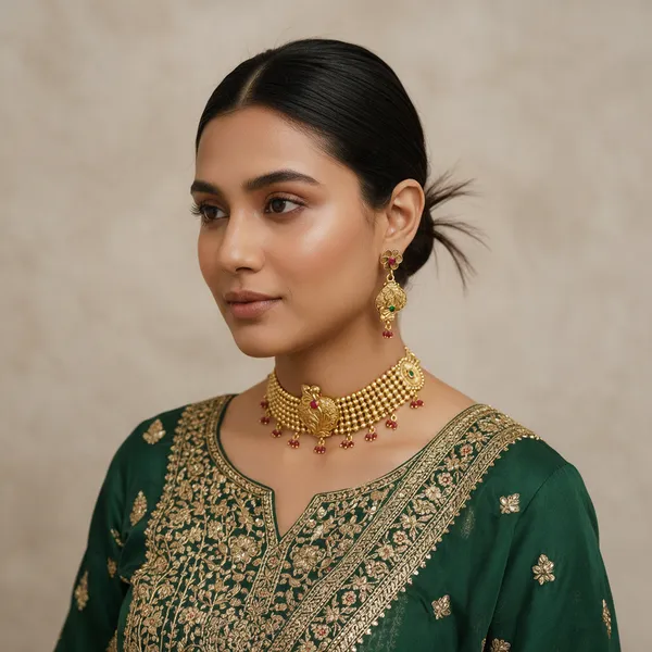 Royal_Temple_Inspired_Gold_Tone_Choker_Necklace_Set_Mehroon
