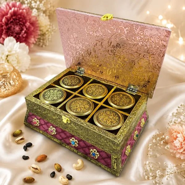 Gold_And_Pink_Ornate_6_Jar_Dry_Fruit_Gift_Box