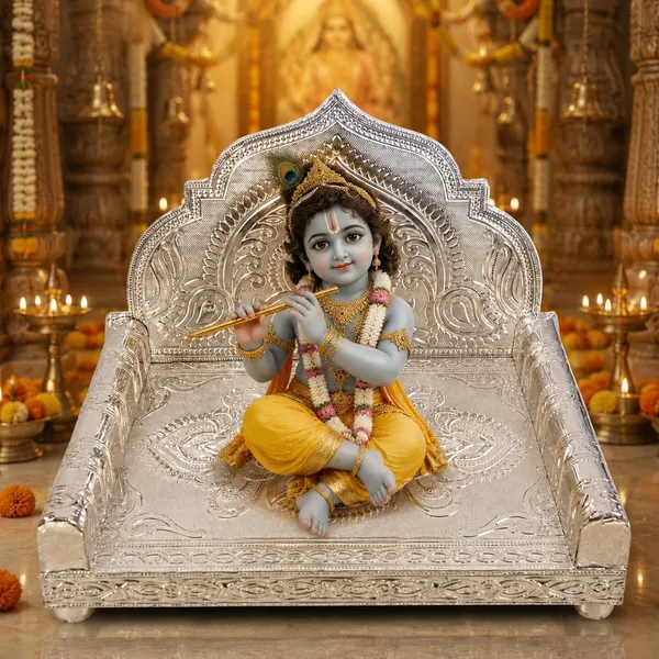 Silver_Finish_Rajasthani_Embossed_Pooja_Singhasan