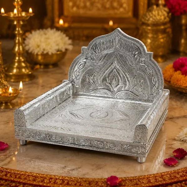 Silver_Rajwadi_Mina_Shighasan_For_Deity