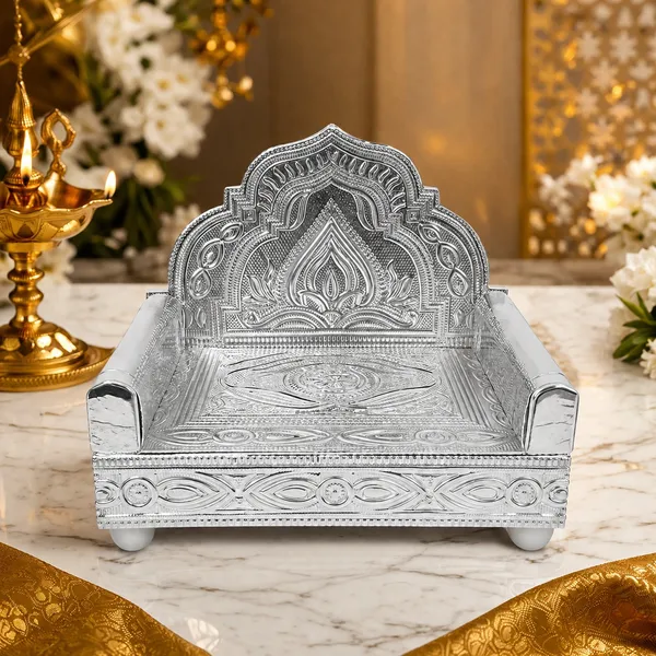 Silver_Rajwadi_Ornate_Singhasan_Pooja_Throne