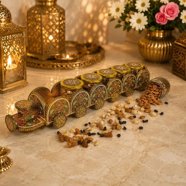 Decorative_Traditional_Floral_5_Jar_Train-Shaped_Storage_Container_Set