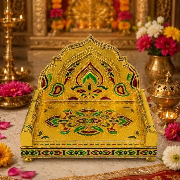 Gold_Finish_Rajwadi_Minakari_Shighasan_For_Deity