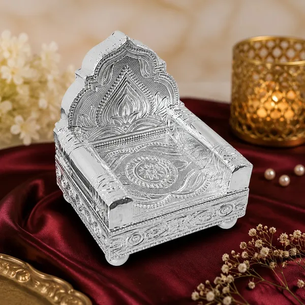 Silver_Finish_Rajwadi_Decorative_Singhasan