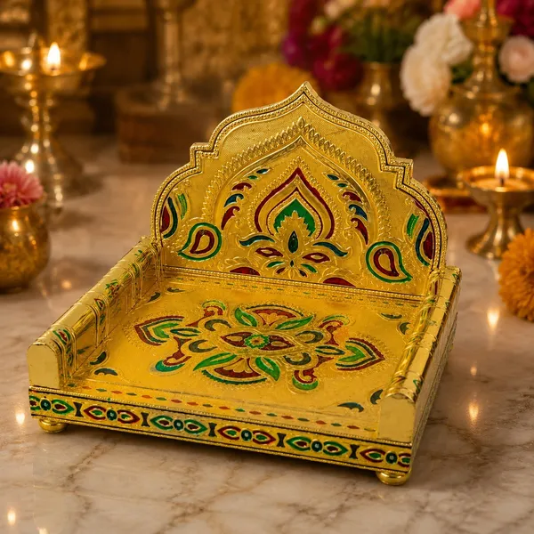 Gold_Finish_Rajwadi_Minakari_Shighasan_For_Deity