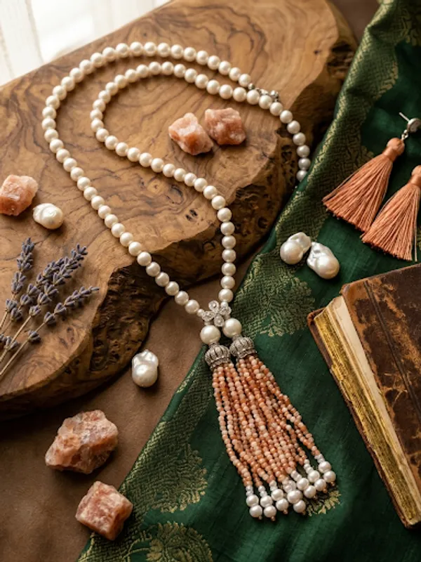 White_Pearl_Tassel_Necklace_For_Women