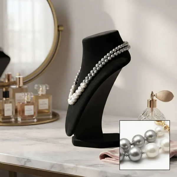 White_Pearl_Double_Strand_Necklace_For_Women