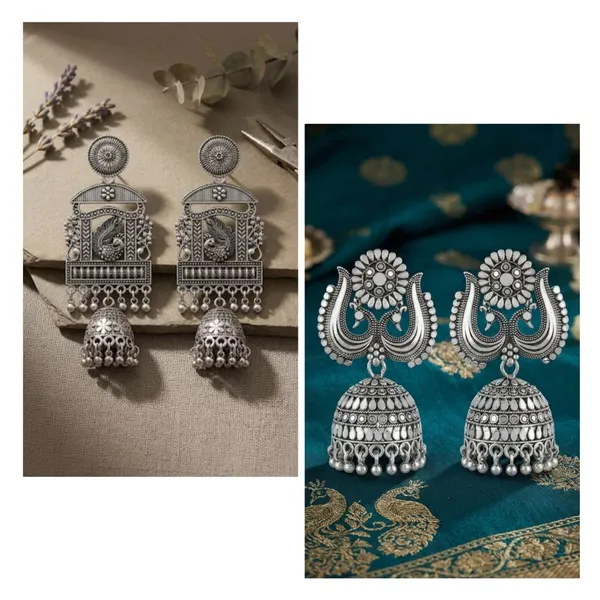 Silver_Alloy_Jhumka_Earrings_For_Women_combo_of_2