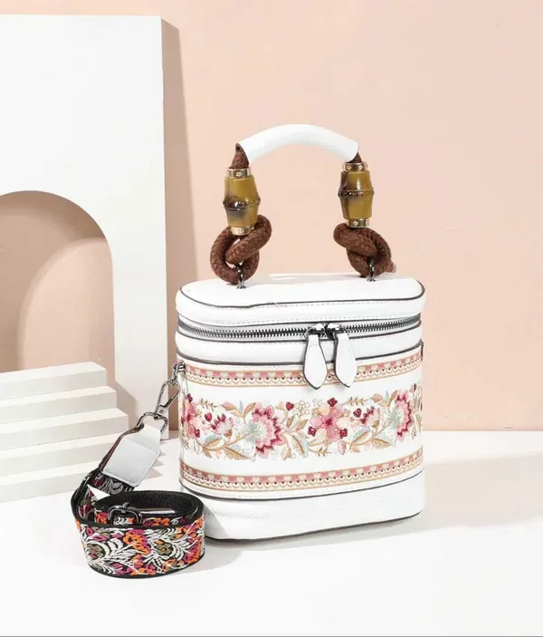 White_Floral_Print_Structured_Handbag_for_Women