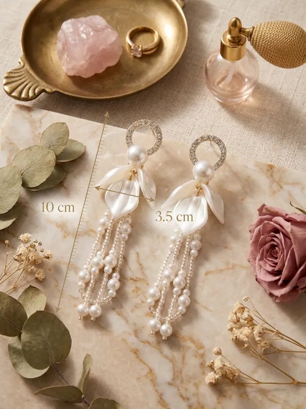 White_Brass_And_Ad_Drop_Earrings_For_Women