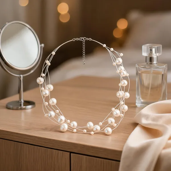 White_Pearl_Layered_Necklace_For_Women