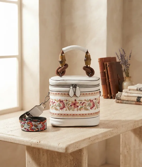 White_Floral_Print_Structured_Handbag_for_Women