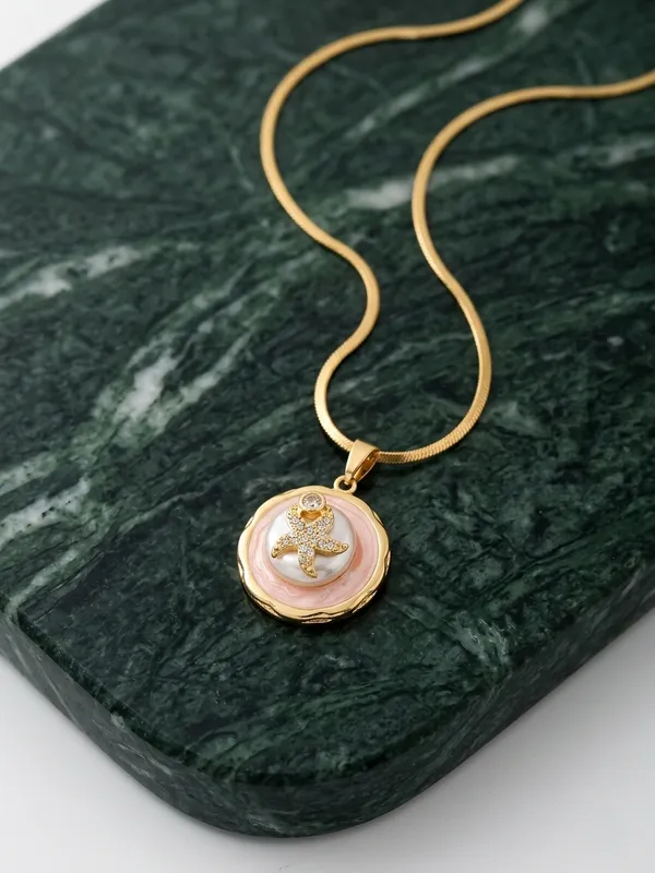 Gold_Brass_Enamel_Pendant_Necklace_For_Women