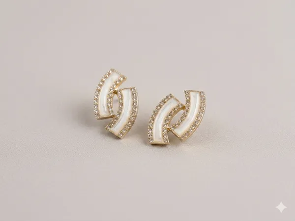 White_Brass_Geometric_Earrings_For_Women_Pack_Of_2