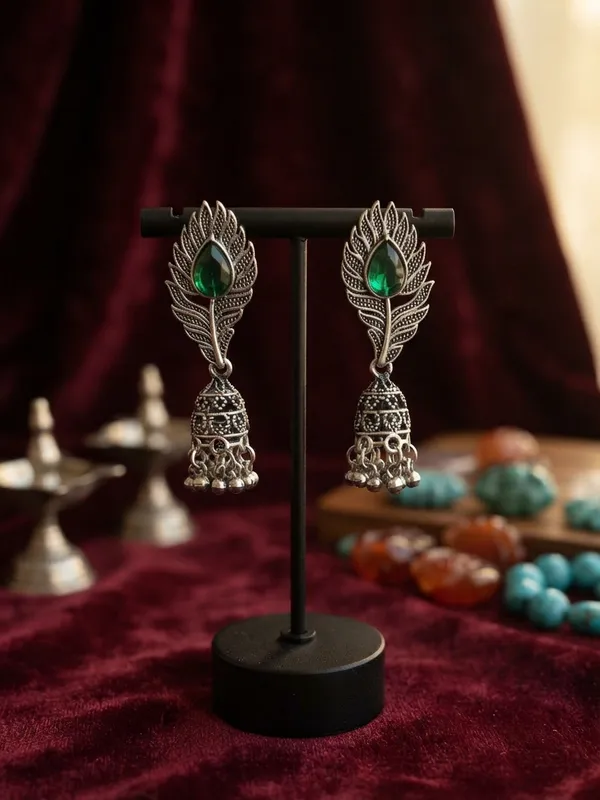 Silver_Alloy_Jhumka_Earrings_For_Women_Pack_Of_4